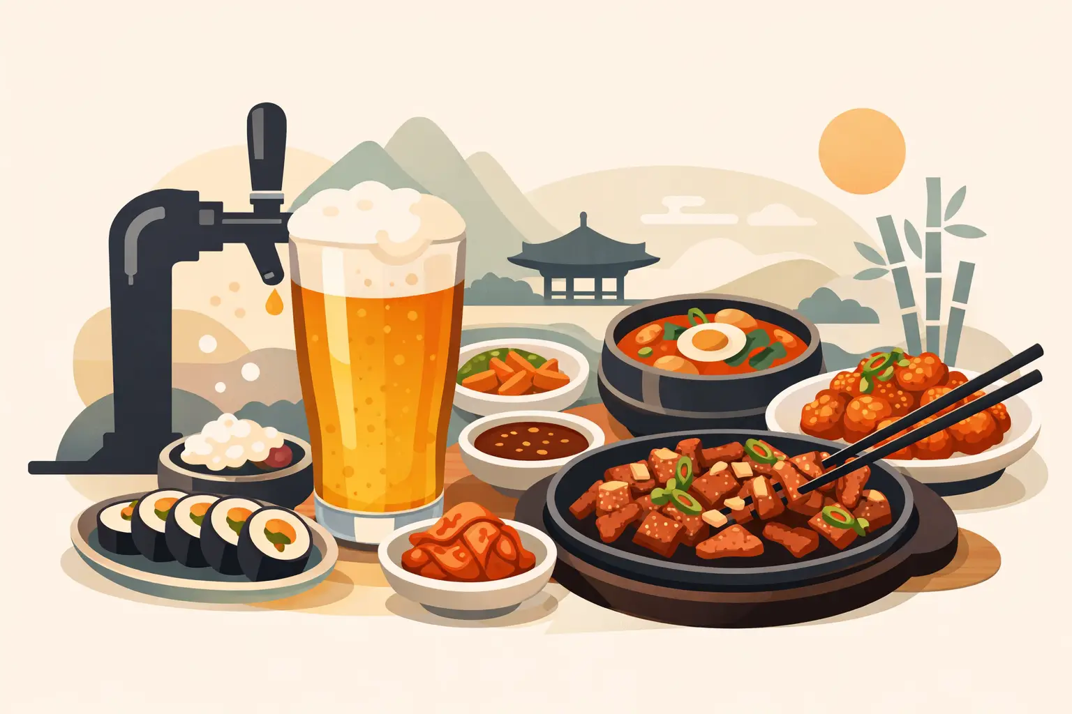How to Pair Draft Beer With Korean Food